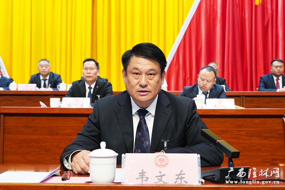 新当选自治县政协主席韦文通作讲话